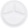 Assiette ronde 3 compartiments en fibres végétales 26cm