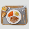 Assiette fibres de canne à sucre ronde compartimentée 26 cm G10060 plate écologique biodegradable.