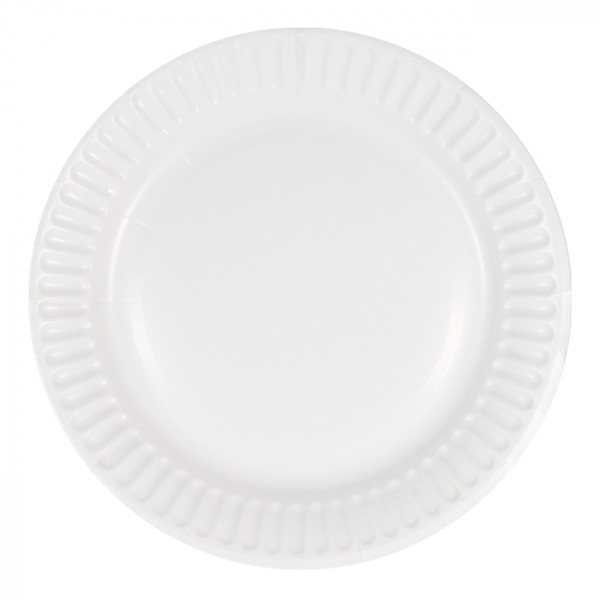 Assiette en carton blanc Ø 23 cm jetable