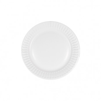 Assiette ronde en carton blanc Ø 18 cm