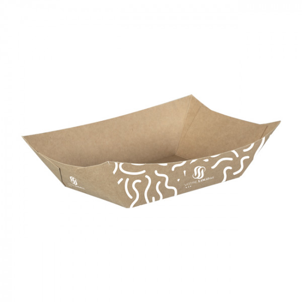 Barquette personnalisée en carton 1100 mL - Impression jusqu'à 4 couleurs