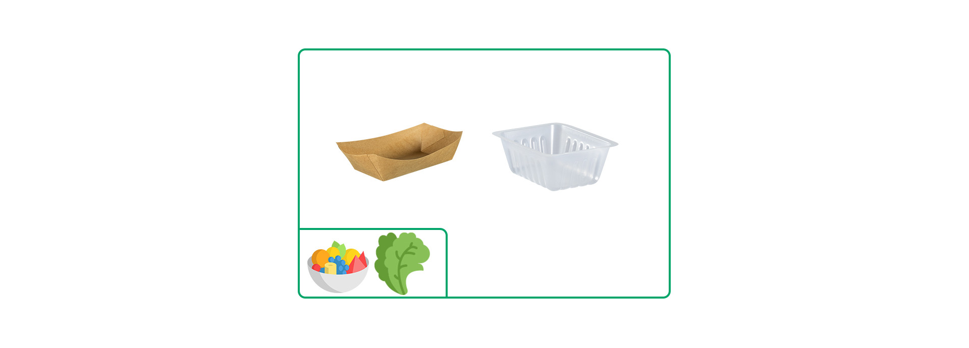 Petite barquette charcutière et petite barquette carton à frites