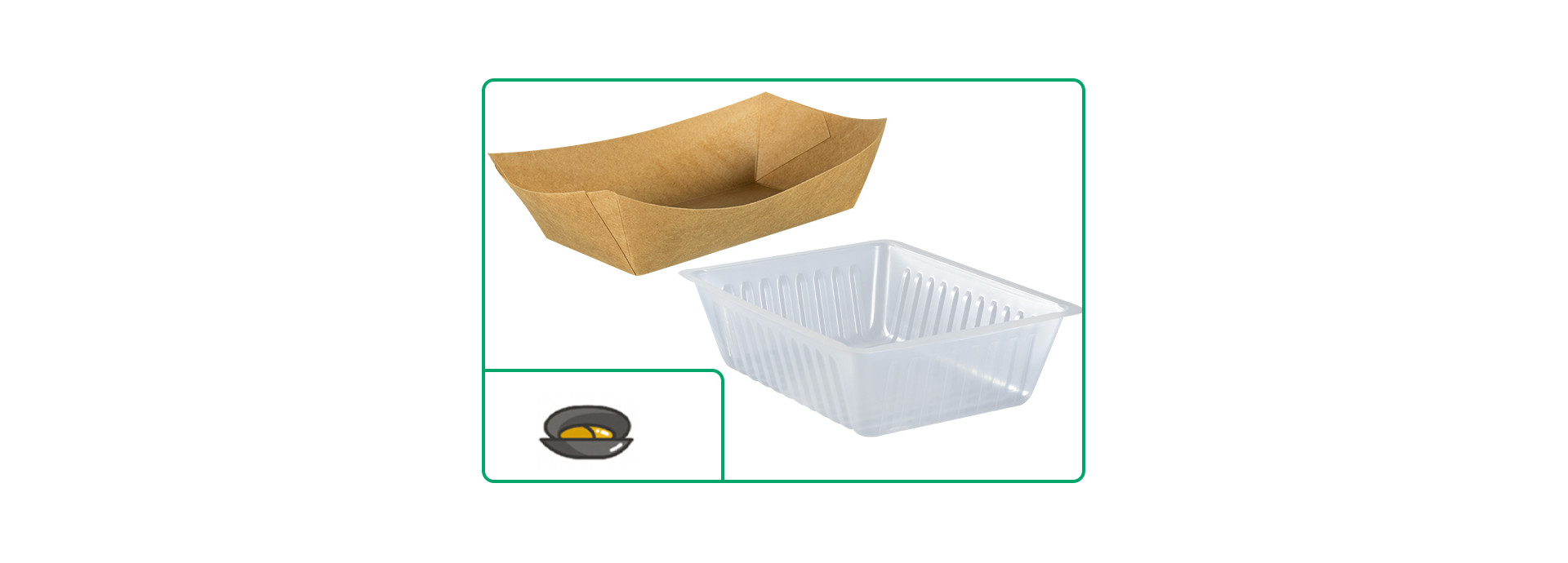 Barquette en carton ou en plastique pour le service de moules et frites