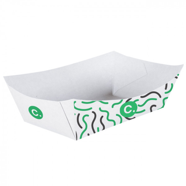 Barquette personnalisée en carton 1370 mL - Impression jusqu'à 4 couleurs