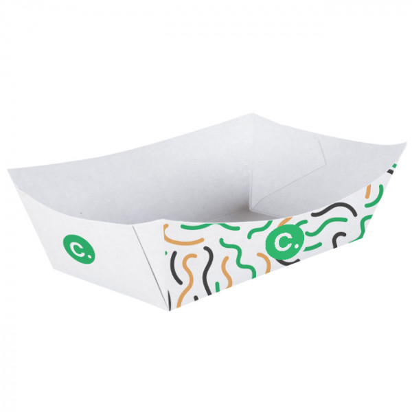 Barquette personnalisée en carton 1370 mL - Impression jusqu'à 4 couleurs