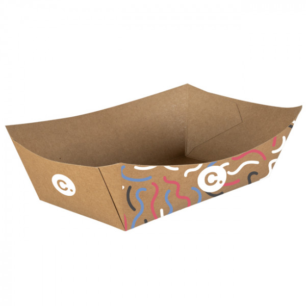 Barquette personnalisée en carton 1370 mL - Impression jusqu'à 4 couleurs