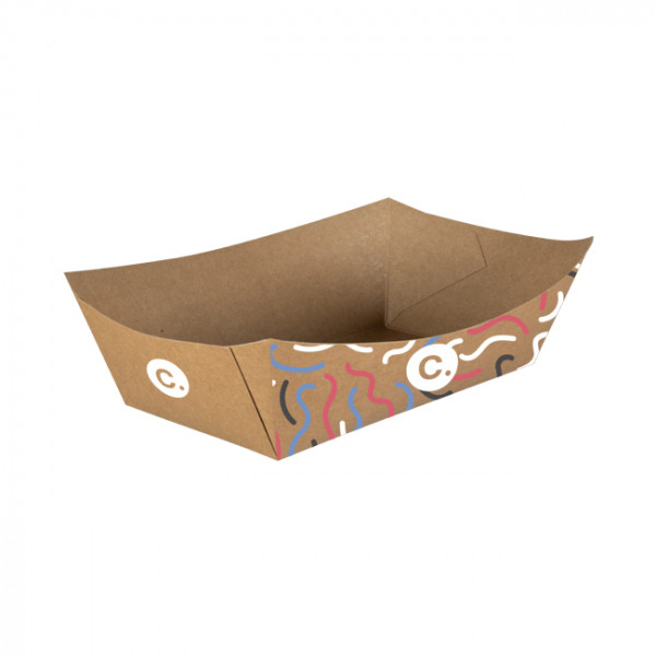 Barquette personnalisée en carton 950 mL - Impression jusqu'à 4 couleurs