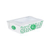 Boîte à salade rectangulaire personnalisée en carton avec couvercle à fenêtre 700 mL - Impression jusqu'à 4 couleurs