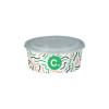 Boîte à salade ronde personnalisée en carton avec couvercle 750 mL - Impression jusqu'à 4 couleurs