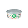 Boîte à salade ronde personnalisée en carton avec couvercle 750 mL - Impression jusqu'à 4 couleurs