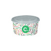 Boîte à salade ronde personnalisée en carton avec couvercle 1000 mL - Impression jusqu'à 4 couleurs
