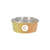 Boîte à salade ronde personnalisée en carton kraft avec couvercle 750 mL - Impression quadrichromie couleurs illimitées