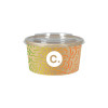 Boîte à salade ronde personnalisée en carton kraft avec couvercle 1000 mL - Impression quadrichromie couleurs illimitées