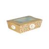 Boîte à salade rectangulaire personnalisée en carton avec couvercle à fenêtre 700 mL - Impression jusqu'à 4 couleurs