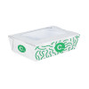 Boîte à salade rectangulaire personnalisée en carton avec couvercle à fenêtre 900 mL - Impression jusqu'à 4 couleurs
