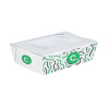 Boîte à salade rectangulaire personnalisée en carton avec couvercle à fenêtre 900 mL - Impression jusqu'à 4 couleurs