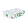 Boîte à salade rectangulaire personnalisée en carton avec couvercle à fenêtre 900 mL - Impression jusqu'à 4 couleurs
