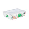 Boîte à salade rectangulaire personnalisée en carton avec couvercle à fenêtre 900 mL - Impression jusqu'à 4 couleurs