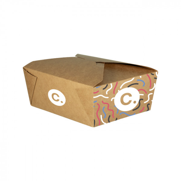 Boîte rectangulaire personnalisée en carton 1400 mL - Impression jusqu'à 4 couleurs