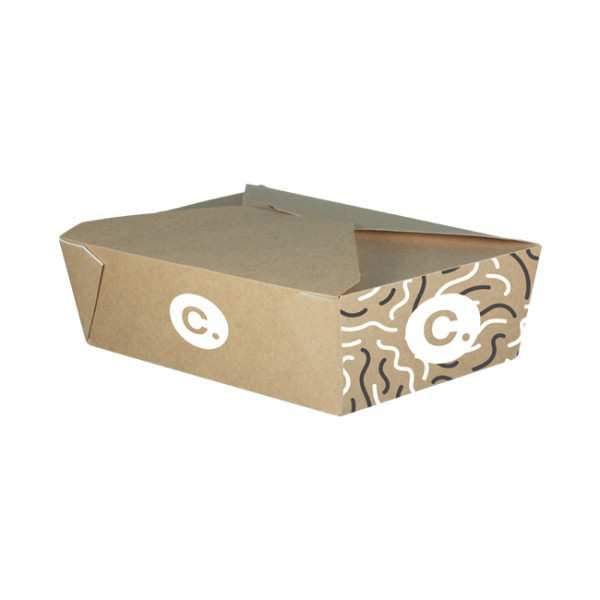 Boîte rectangulaire personnalisée en carton kraft 1980 mL - Impression jusqu'à 4 couleurs