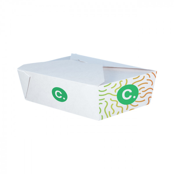 Boîte rectangulaire personnalisée en carton blanc 1980 mL - Impression quadrichromie couleurs illimitées