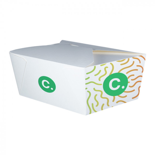 Boîte rectangulaire personnalisée en carton blanc 2880 mL - Impression quadrichromie couleurs illimitées