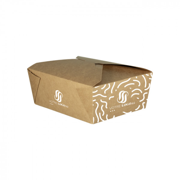 Boîte rectangulaire personnalisée en carton 1400 mL - Impression jusqu'à 4 couleurs