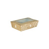 Boîte à salade rectangulaire personnalisée en carton avec couvercle à fenêtre 700 mL - Impression jusqu'à 4 couleurs