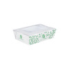 Boîte à salade rectangulaire personnalisée en carton avec couvercle à fenêtre 900 mL - Impression jusqu'à 4 couleurs