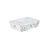 Boîte à salade rectangulaire personnalisée en carton avec couvercle à fenêtre 900 mL - Impression jusqu'à 4 couleurs