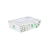 Boîte à salade rectangulaire personnalisée en carton avec couvercle à fenêtre 1200 mL - Impression jusqu'à 4 couleurs