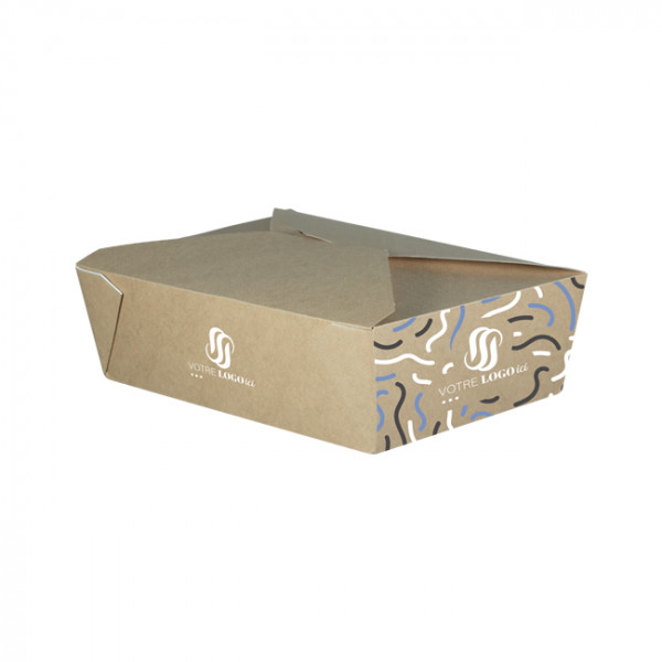 Boîte rectangulaire personnalisée en carton kraft 1980 mL - Impression jusqu'à 4 couleurs