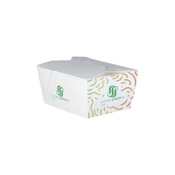 Boîte rectangulaire personnalisée en carton blanc 780 mL - Impression quadrichromie couleurs illimitées