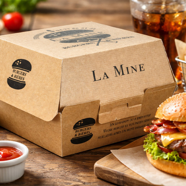 Boîtes à hamburger en carton personnalisés restaurant