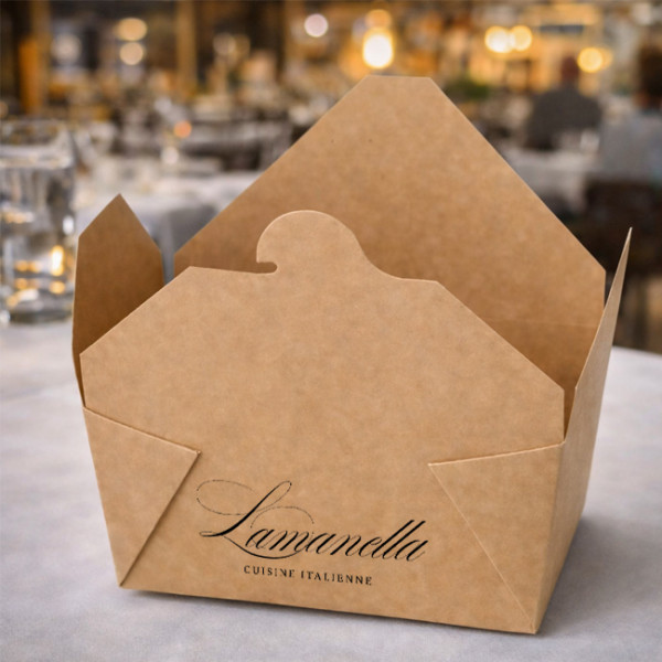 Boîtes en carton kraft personnalisé pour repas à emporter pour restaurant