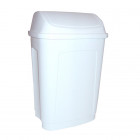 Poubelle à couvercle basculant 50 L - Plastique blanc
