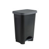Poubelle à pédale 50L gris et noir en plastique