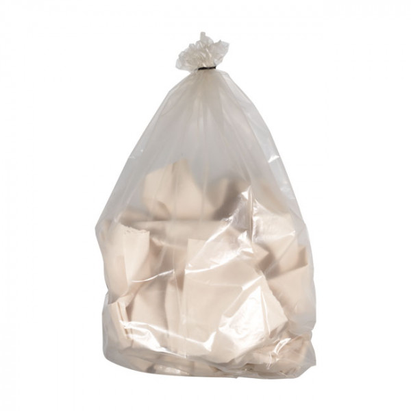 Sac-poubelle 130 L transparent renforcé avec lien à nouer