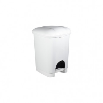 Poubelle à pédale 6 L - Plastique blanc