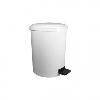 Poubelle à pédale 20 L - Plastique blanc