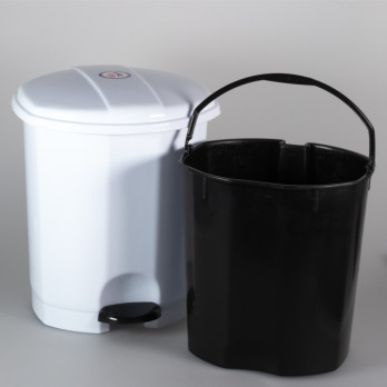 Poubelle à pédale 5 L - Plastique blanc