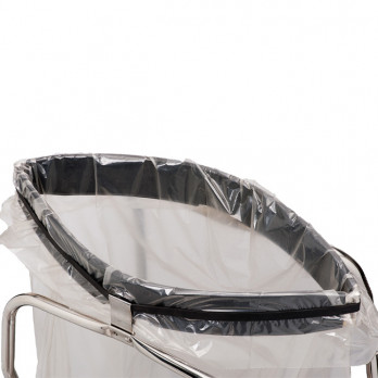 Support sac-poubelle 110 L à pédale et clapet - Inox