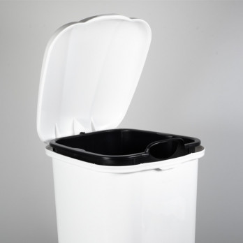 Poubelle à pédale 6 L - Plastique blanc