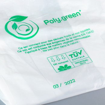 Sac-poubelle 130 L blanc biodégradable et compostable