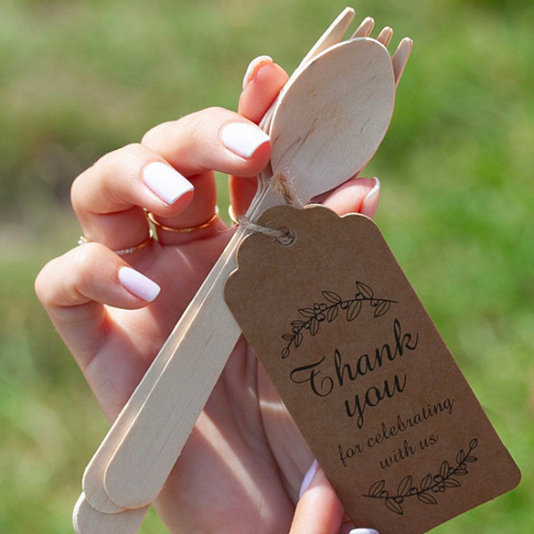 Couvert/ cuillère en bois décoration pour mariage