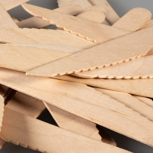 Couteaux en bois jetables écologiques