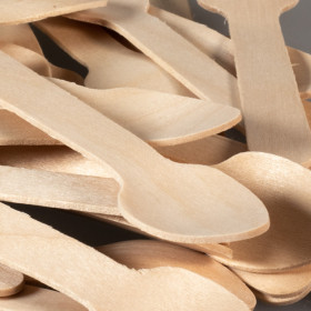 Mini cuillère en bois jetable écologique