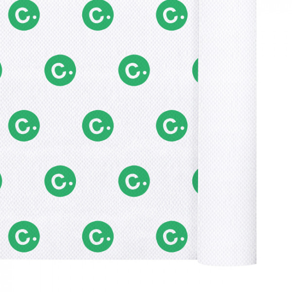 Nappe en papier gaufré blanc 1,20 x 25 m - Impression 1 couleur