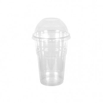 Pot alimentaire en plastique transparent 30 cL + couvercle dôme à trou