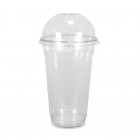 Pot alimentaire en plastique transparent 63 cL + couvercle dôme à trou
